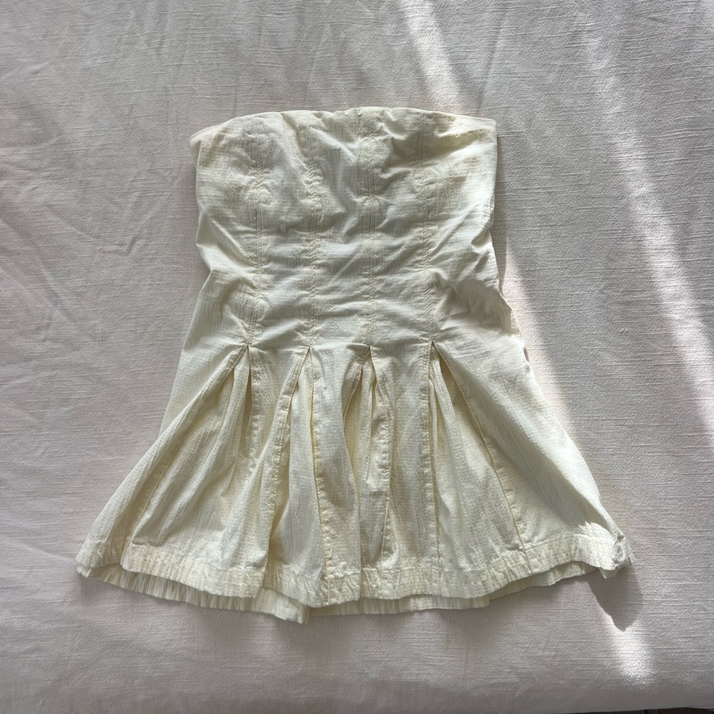Free People Strapless Cream Dress